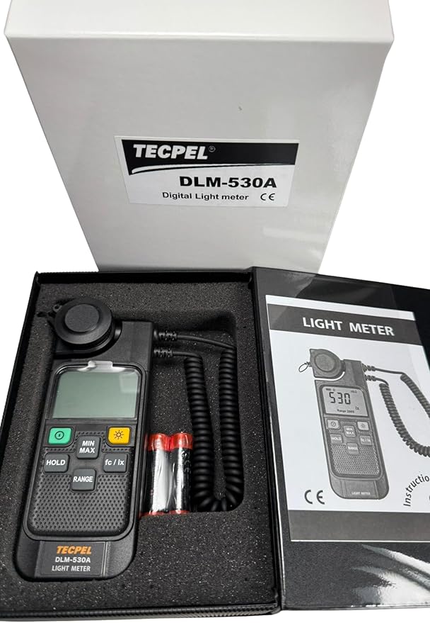 TECPEL DLM-530A Digital Light Meter High-Precision Illuminance Measurement 0.0~19990 Fc / 0.0~199900 Lux
