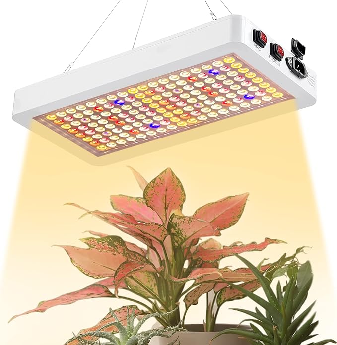 SERWING B2000W LED Plant Grow Light Dimmable,Best Grow Lights for Indoor Plants Full Spectrum, Seed Starting Seedlings Vegetable Hanging Growing Lamps, Double Switch Grow Light for Indoor Plants
