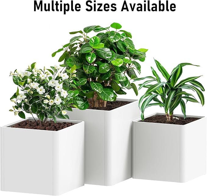 Gardenaire Large Steel Planter Box 26"x26"x26", Heavy Duty Square Metal Planter Box Indoor&Outdoor