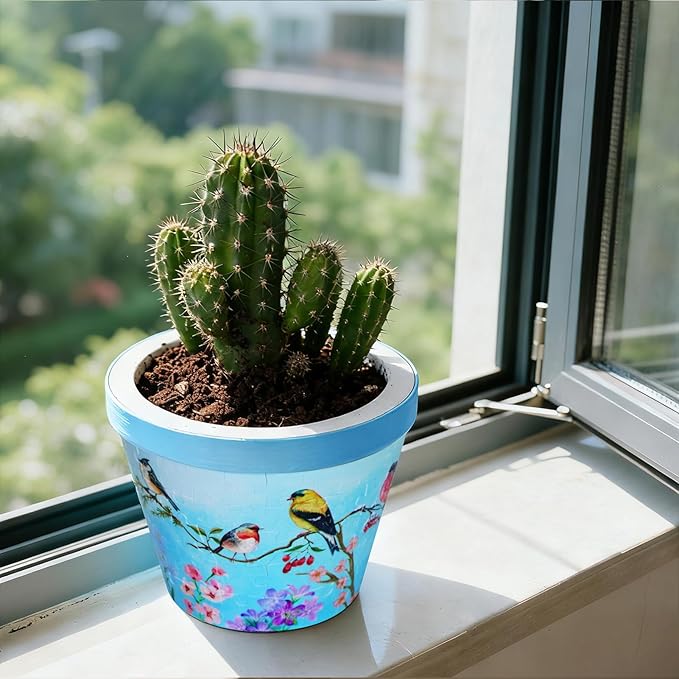 MYLARREN 3D Puzzle Planter, 152 Pcs 3D Puzzle Vases for Adults, Flowers, Small Cute Indoor Plant Pot, Arts and Crafts for Kids 4-6, Adults, Girls, Unique Flower Vases(Bird)
