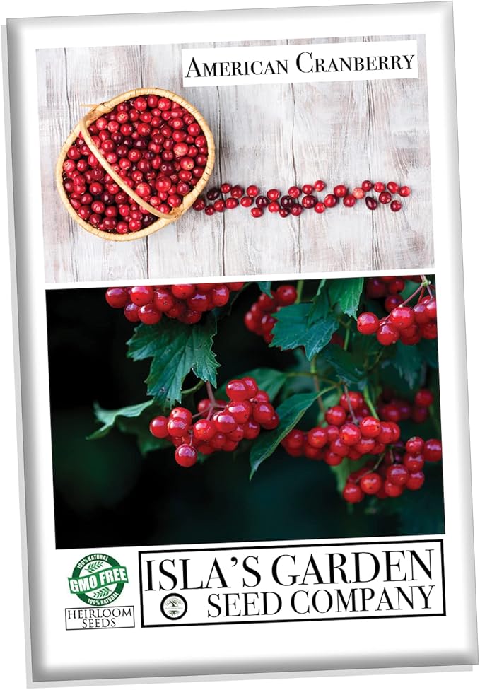 American Cranberry Bush Seeds (Viburnum trilobum) – 25+ Heirloom Seeds per Packet by Isla’s Garden Seeds, Hardy Shrub with Red Berries, Edible Landscaping for Home Gardens