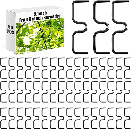 50 Pcs Fruit Branch Spreader 5.12 Inch Fruit Tree Limb Spreader with Plastic Hose Wrapped Iron Wire, Open Angle Pull Branch Stereotyped Tying Bending Farm Tools