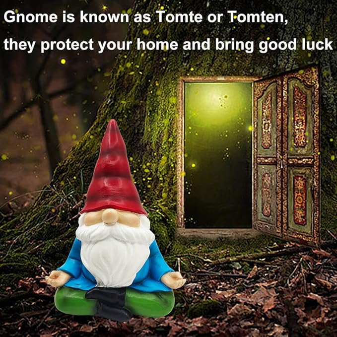 Yoga Garden Gnomes Statues, Funny Garden Gnome Decorations Outdoor Yard Lawn, Home Decor Birthday Gifts for Women Mom Dad Friends