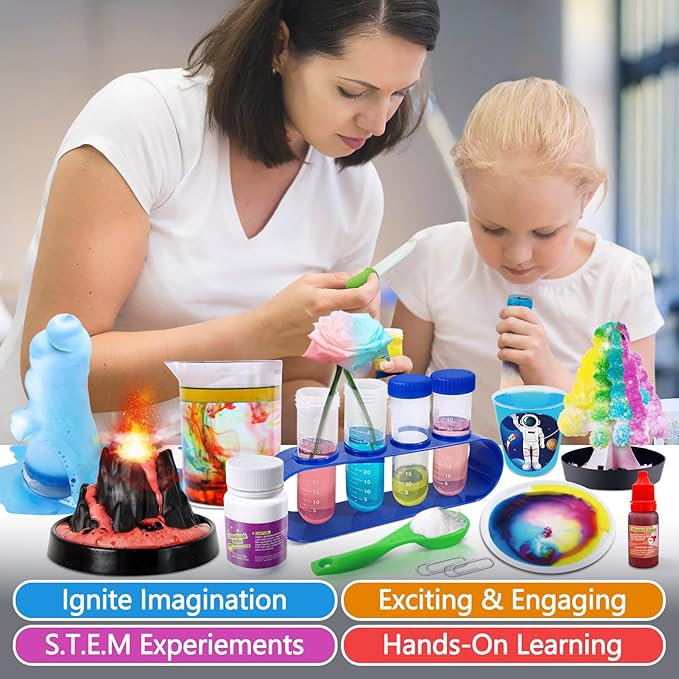PATIFEED 310 Experiments Science Kits for Kids, S.T.E.M Scientific Projects Toys for Boys Girls Gifts Ideas Birthday Christmas, Erupting Volcano, Chemistry Set, Space Project