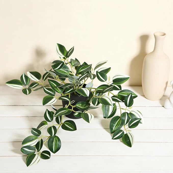 2Pcs Faux Hanging Plant Indoor, Artificial Potted Plants with Plastic Pot, Fake Ivy Plants for Home Decor for Room Office Shelf Tabletop Decoration