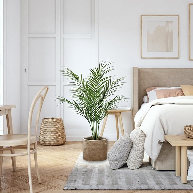 Artificial Palm Plant 3FT Fake Palm Tree with 9 Trunks Perfect 36inch Faux Tropical Palm Plants in Pot for Indoor Outdoor House Home Office Garden Modern Decor Housewarming Gift (1Pack)