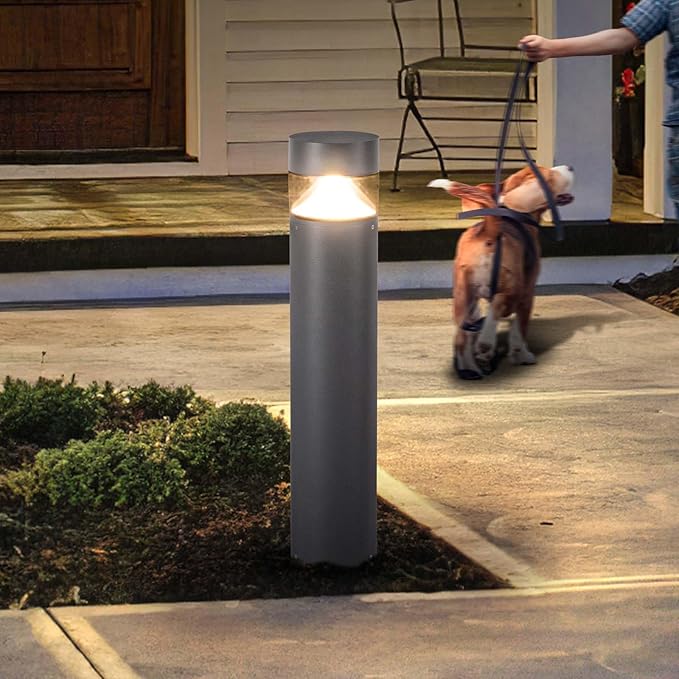 Linkmoon Outdoor Pathway Light, 32 in IP65 Waterproof Driveway Lights, 3000K led Landscape Lighting Outside，620LM Path Lights, 120V Hard Large Bollard Lamp for Garden Yard Patio Lawn Walkway Decor