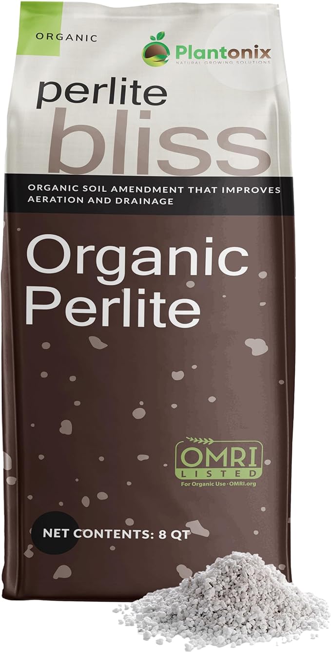 Perlite Bliss (8 Qts) - Organic Perlite for Plants Indoor Soil Amendment - Horticultural Perlite for Gardening & Seed Starting - Mix Easily with Potting Soil, Vermiculite, & Coco Coir for Plants