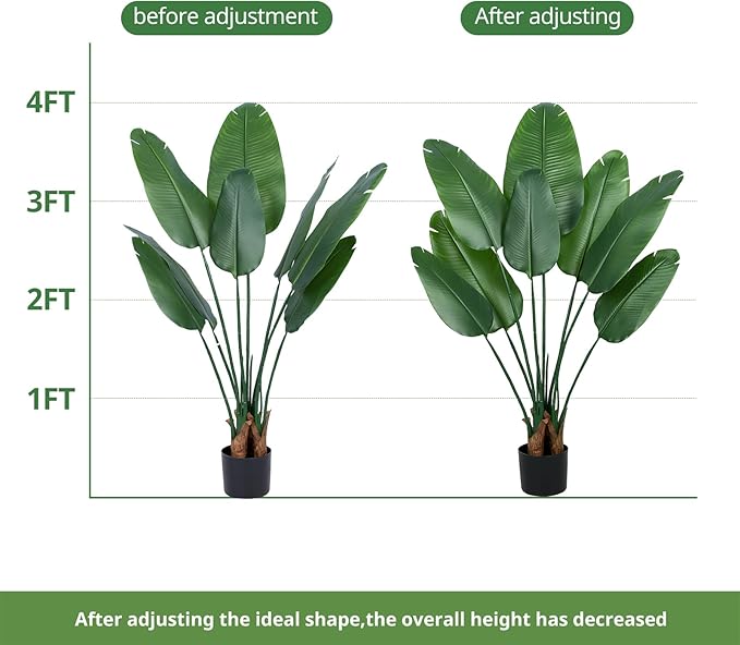 4 Ft Artificial Bird of Paradise Plant,Faux Plants Indoor Tall Fake Plants Decor-Artificial Plants Indoor & Outdoor