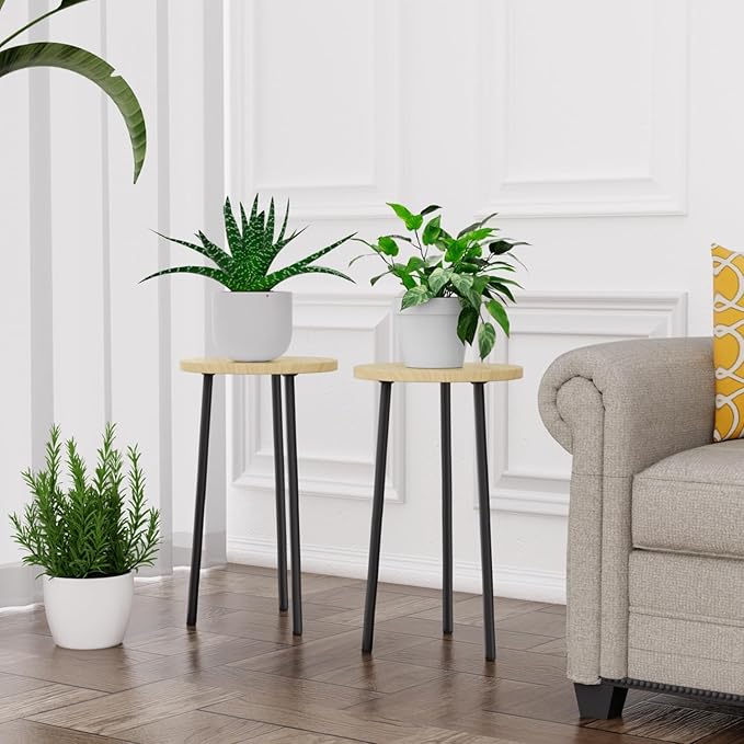 SAKSUN Plant Stand Indoor Outdoor: 2 Pack Indoor Plant Stand 20'' Convertible Multi-purpose Holder - Mid Century Modern Decor - Tall Plant Table for Living Room/Balcony/Garden/Patio