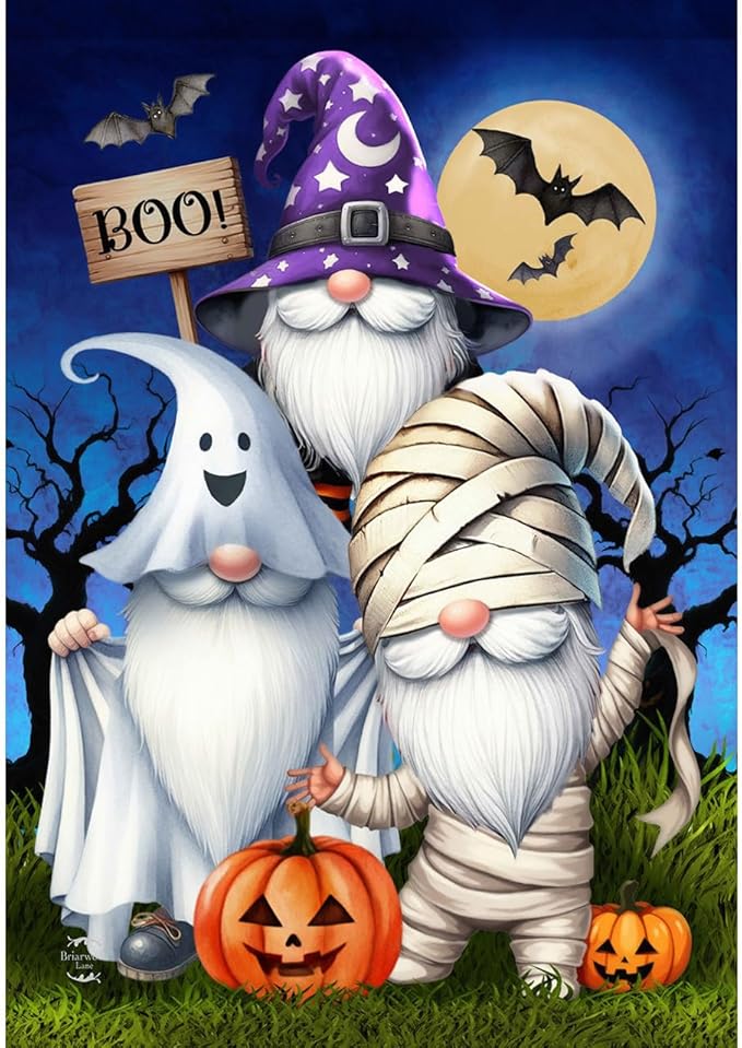 Briarwood Lane Costumed Gnomes House Flag