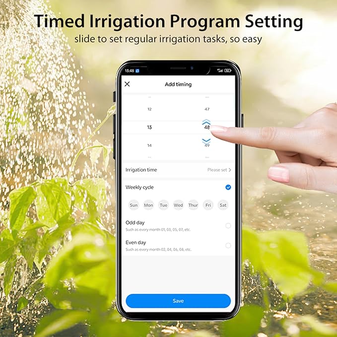 Smart Water Timer: Zigbee Sprinkler Timer, Wireless Watering System Valve, App & Voice Control, Weather-Based Automatic Rain Delay, Tuya Zigbee Hub Required, Watering Timer for Garden Hose