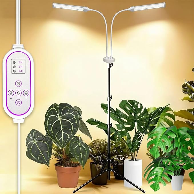 Secefeao Grow Lights for Indoor Plants Full Spectrum, LED Plant Light with Stand, Adjustable Height, Plant Grow Lights with Auto 4/8/12/H Timer for Indoor Tall Plants.(210 LEDs Stand)