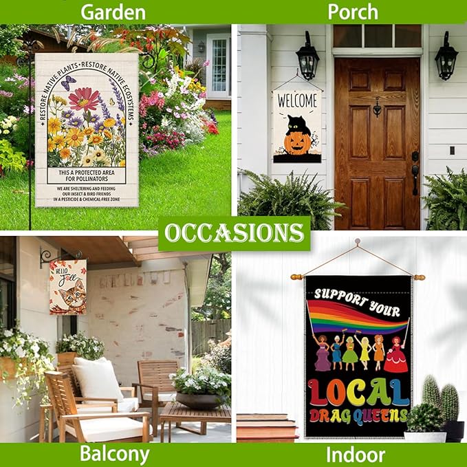 Hafhue Life Is Short Play Pickleball Garden Flag, 12 x 18 Inch Double Sided Farmhouse Holiday Yard Garden Lawn Court Backyard Decoration Flag, Retirement Gifts for Pickleball Lover Men Women
