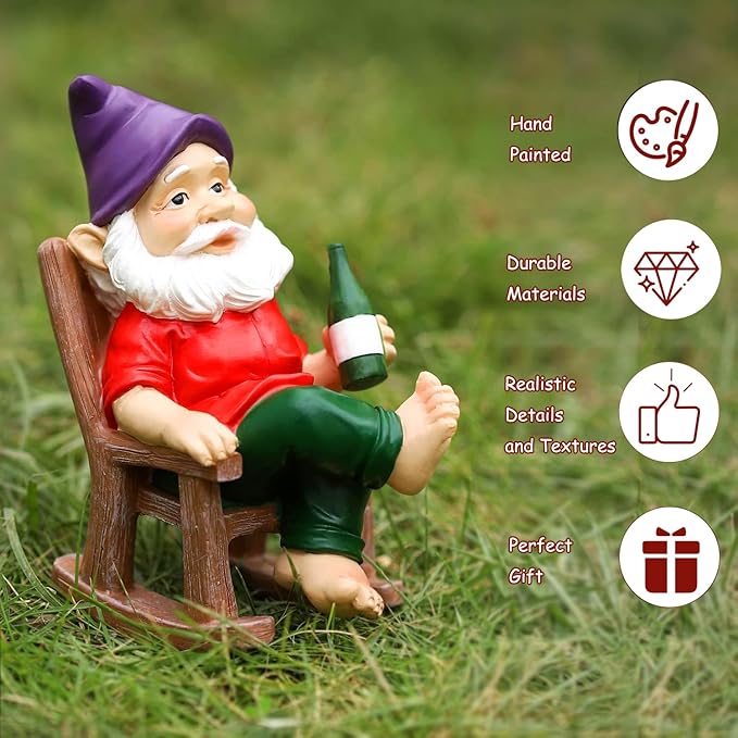 Gnomes Decorations for Yard, Gnome Gifts for Women, Garden Statue Ornament for Yard Lawn Patio
