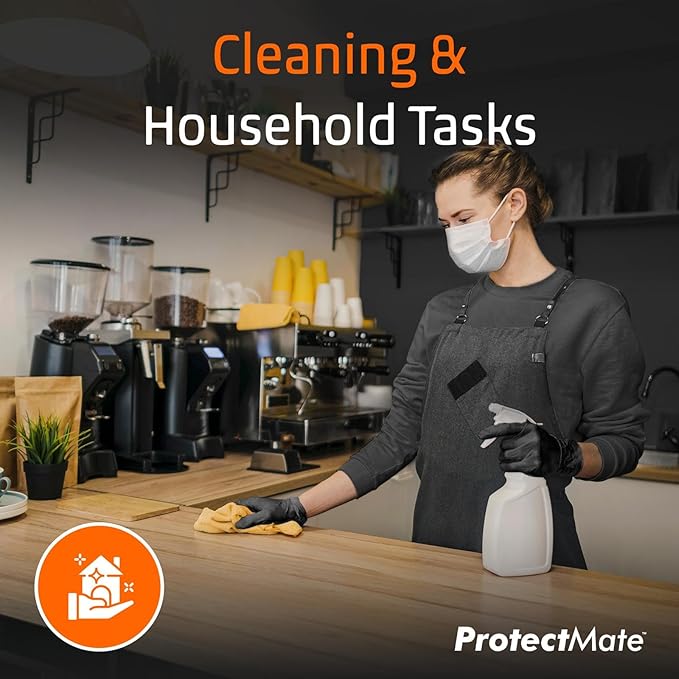 5 Mil Black Nitrile Gloves for Food Prep - Textured Food Prep Gloves - Food Handling Gloves Disposable Latex Free
