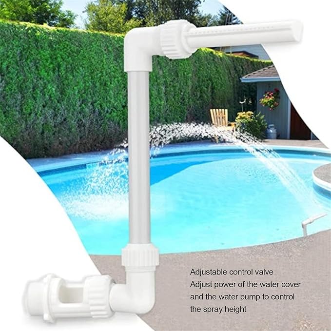 Pool Fountain above Swimming Pools,Pool Waterfall Spray Pond Fountain,Water Fun Sprinklers above In Ground Swimming Pool Decor, Fun Pool Waterfall Sprayer for Backyard Outdoor, White