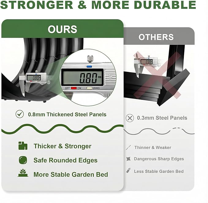 AHEONLAR 2 Pack 4×2×2ft Galvanized Raised Garden Beds Outdoor, Oval Sturdy and Durable Planter Boxes for Vegetables, Fruits, Flowers and Plants, Easy Assembly, Black