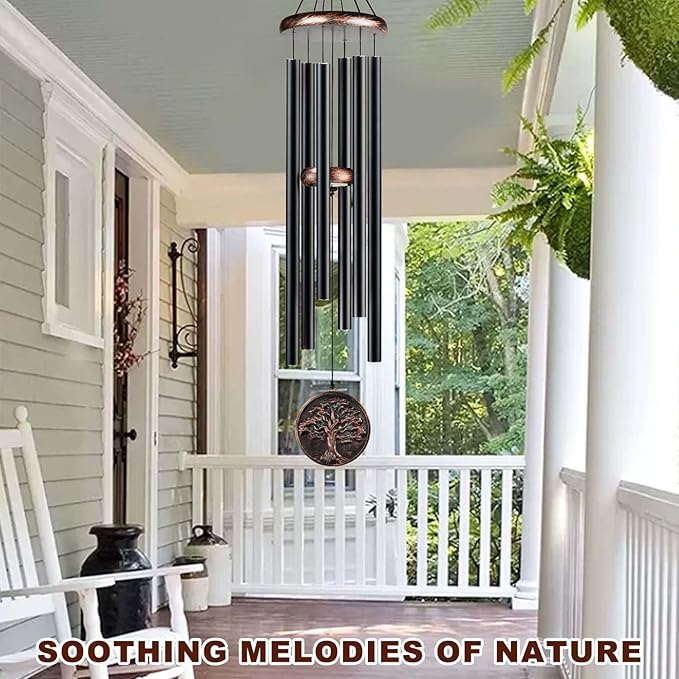 Gabzart Large Wind Chimes for Outside, 48" Vintage Tree of Life Deep Tone Wind Chime Outdoor Clearance with Heavy Tubes, Patio Porch Garden Decoration, Memorial Gifts for Women Men Mom