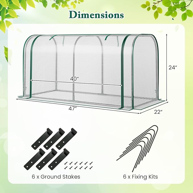 Toolsempire Raised Garden Bed with Greenhouse, Waterproof Sun-Protective Green House with Roll-Up Door & Electroplated Metal Frame, Fir Wood Elevated Planter Box with Drainage Holes(White+Gray)