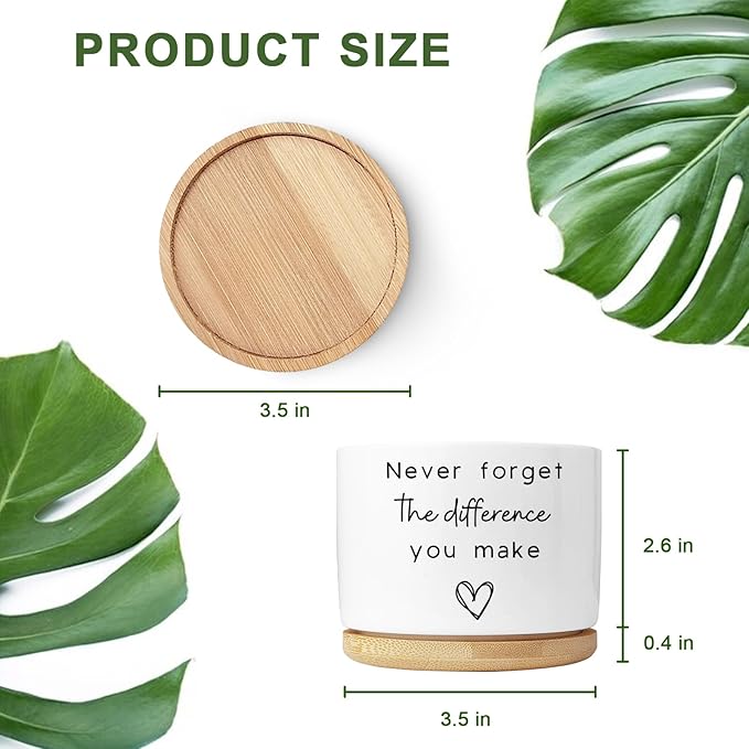 Aryabtya Cute Succulent Planter, Flower Cactus Plant Pot Gifts, Going Away Farewell Thank You Inspirational Employee Appreciation Gifts for Women Men Coworkers Boss Lady Manager (No Plants)
