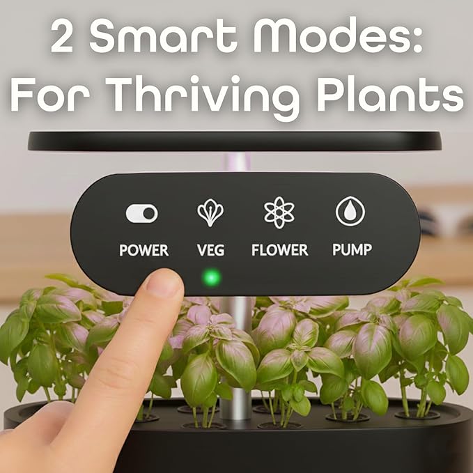 Nouri 12 pod Smart Garden for Home Cooks | w/Heirloom Basil | Hydroponics Growing System | LED Grow Lights | Indoor Herb Garden Kit | Herb Growing Kit Indoors for Plant Lovers, Gardeners, Kitchen