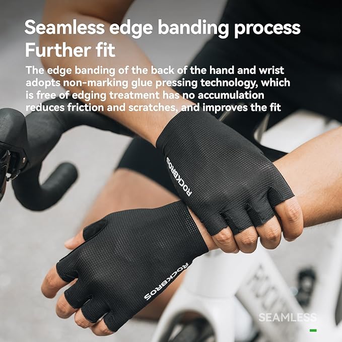 ROCKBROS Cycling Gloves for Men Women - Breathable Gel Pad Road Mountain Bike Gloves - Touch Screen Anti-Slip MTB Gloves for Cycling Workout Outdoor Sports