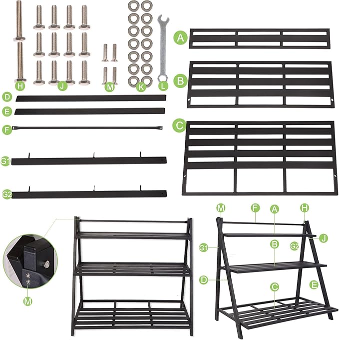 DHYGOTFUR Aluminum Plants Shelf Outdoor, Multiple Flower Holder Rack, Metal Plant Stands Home Decor for Balcony Living Room Patio Garden (3-Tier)