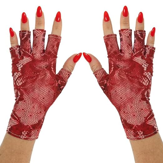 ManiGlovz - The ORIGINAL UPF 50+ UV Light Protective Nail Gloves | Gel Manicure and Anti UV Fingerless Gloves for Women | Can be Used as Sun Protection Gloves for Driving | Red District