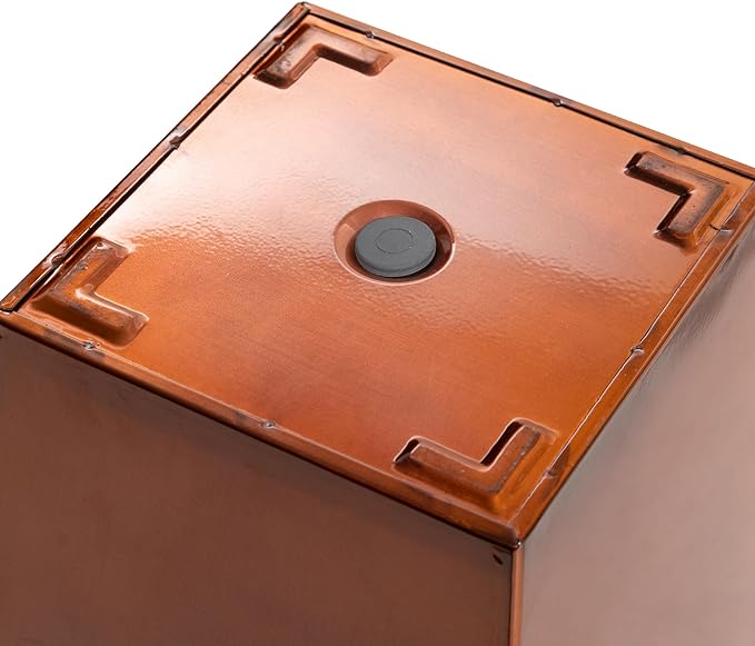 UltiTeque 28in Tall Metal Copper Square Planter Galvanized Steel Metal Planters for Indoor/Patio Deck Garden Entrance Planter