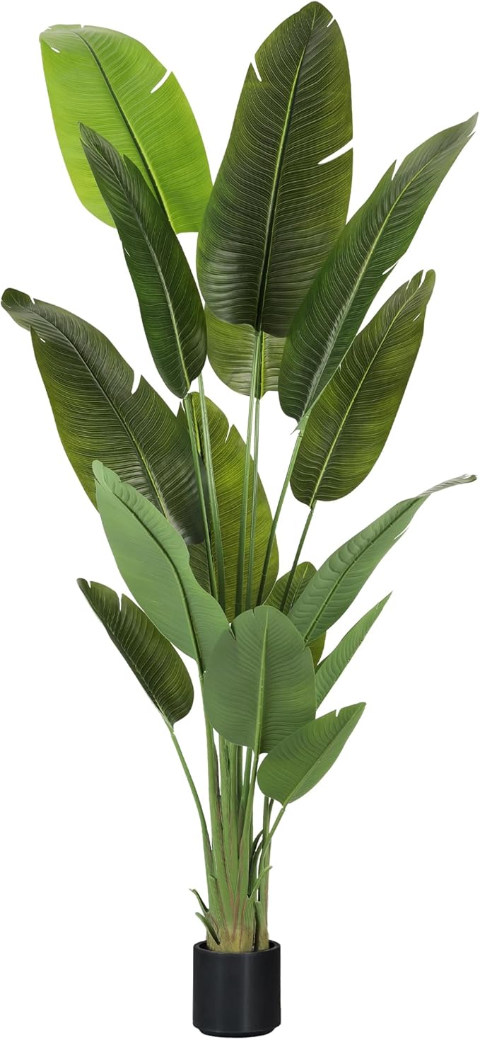 ProDeco Large Artificial Trees 7.2Ft Silk Bird of Paradise Big Tall Fake Plants Faux Green Silk Floor Potted Plants for Home Living Room Office Decor Indoor Outdoor…