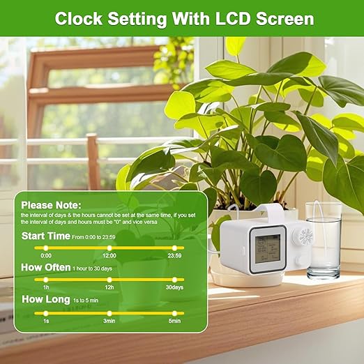 Yuehuam Automatic Watering System for 15 Potted Plants, Automatic Drip Irrigation Kit Smart Plant Watering Devices for Indoor Outdoor, Water Shortage Remind, IPX4