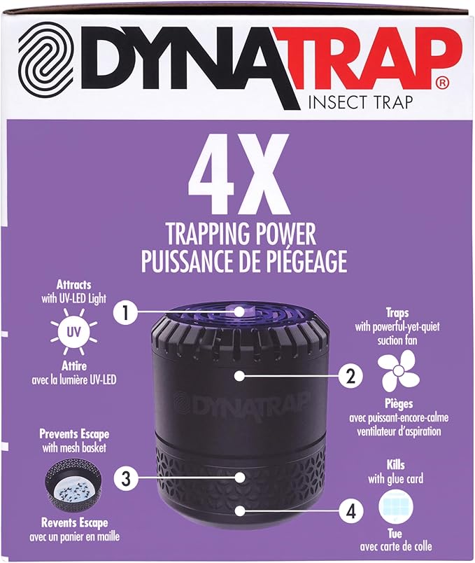 DynaTrap DT152 Indoor Insect Trap and Killer – Catches and Kills Fruit Flies, Gnats, Moths, Mosquitoes & Other Flying Insects (Pack of 6)