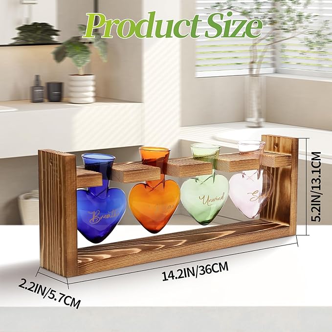 CYZglass Plants Propagation Stations Plant Terrarium Kit for Bathroom Glass Planters for Indoor Plants Bathroom Decor Accessories - Relax Soak Unwind Breathe