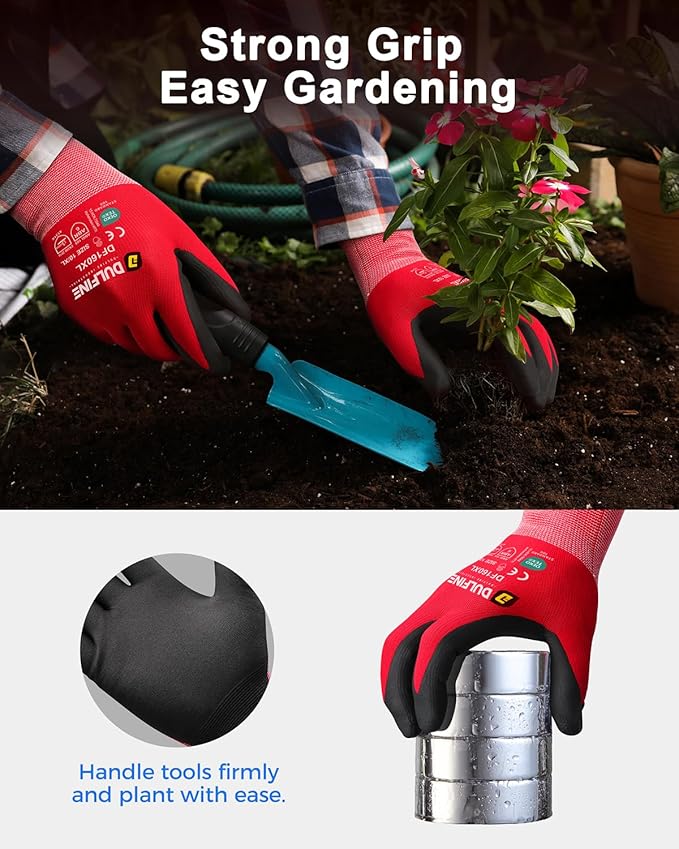 Safety Work Gloves MicroFoam Nitrile Coated-3 Pairs Pack,Seamless Knit Nylon Glove with Black Micro-Foam Nitrile Grip,Ideal for General Purpose,Automotive,Home Improvement,Painting(Extra Large)
