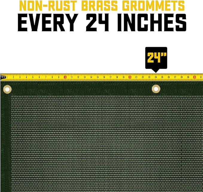 Core Tarps 60% Green Shade Cloth with Grommets - 12 X 25 FT Heavy Duty Mesh Tarp - Sun Shade Cloth for Garden Vegetables Plants Greenhouse Outdoors Backyard Fences Dump Trucks Patio Mesh Shade Tarp