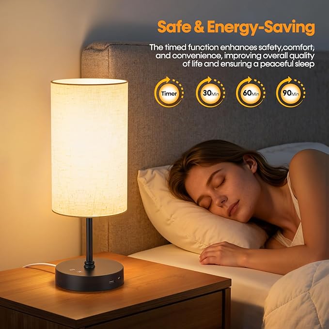 NIORSUN Light Therapy Lamp,10000 Lux Sun Lamp with Remote,3 Color Temperatures & Stepless Dimming,Happy Sunlight Lamp with USB C & A Ports,UV-Free Full Spectrum Light for Home,Office