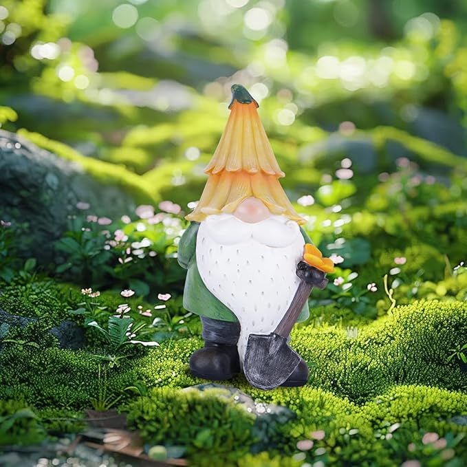 TZSSP Garden Statue Outdoor Gnome Hand-painted Statuary Farming Statue for Patio & Garden, Unique Lawn Ornament, Housewarming Gift Idea