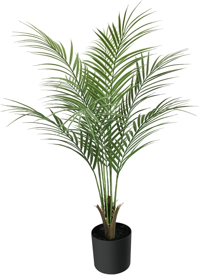 Artificial Palm Plant 3FT Fake Palm Tree with 9 Trunks Perfect 36inch Faux Tropical Palm Plants in Pot for Indoor Outdoor House Home Office Garden Modern Decor Housewarming Gift (1Pack)