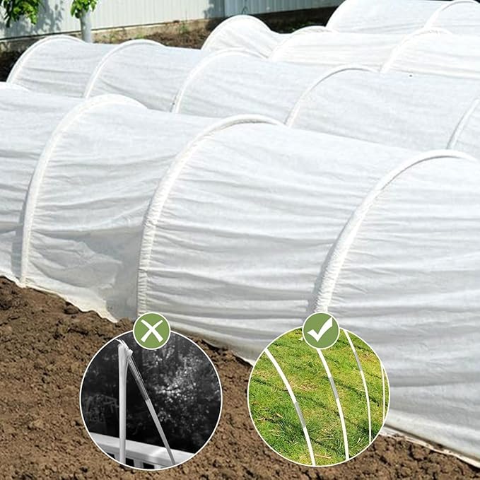 Greenhouse Hoops 120pcs, Sunwuk Garden Hoops for 1-3.5ft Wide Raised Bed, 30 Sets of 5.6ft Long Super Bendable Fiberglass Support Hoops Frame, Mini Greenhouse Flat for Row Cover (S Size)