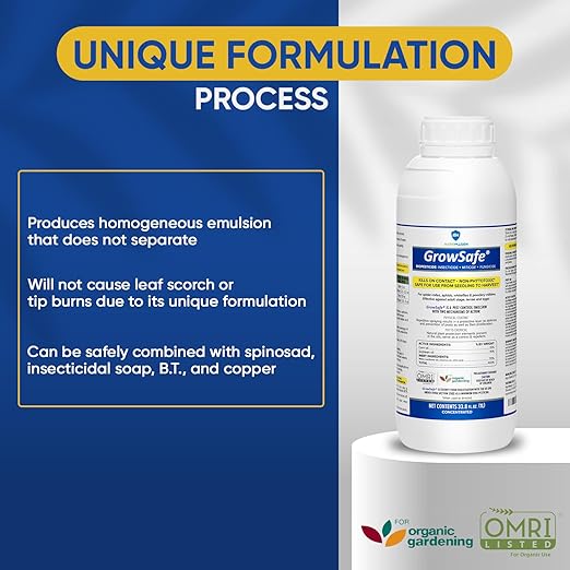 AgroMagen, GrowSafe Bio-Pesticide, Organic and Natural Miticide, Fungicide and Insecticide (33.8 fl.oz)