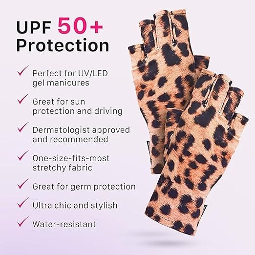 ManiGlovz -The Original Dermatologist Recommended UPF 50+ UV Protective Manicure and Sunblock Fingerless Gloves, Sun Protection, Driving and Gel Manicure Gloves in Plum