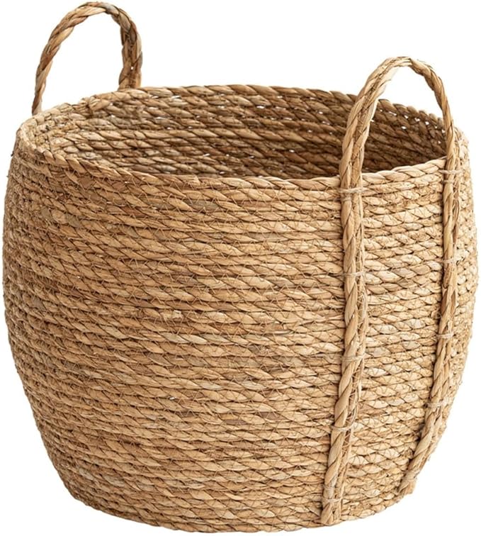 Wicker Planter Basket, Basket Planters for Indoor Plants, Rattan Grass Woven Flower Baskets, Planter Pot for Living Room,Floor Standing Storage,Balcony Garden Decoration (Large)