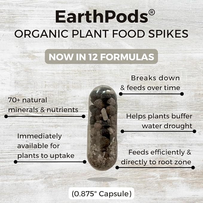 EarthPods® Organic Fruit Tree & Citrus Fertilizer Spikes – 100 Plant Food Capsules - Made in USA