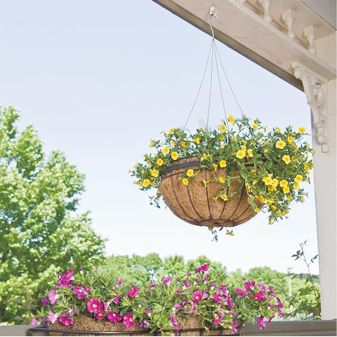 GBACHOOSE 24 Pack 24" 4 Wire Steel Hook Hanger, Pot Hangers for Plants, Wire Plant Hangers for Hanging Baskets, Plant Hanger for Indoor Outdoor Patio Garden
