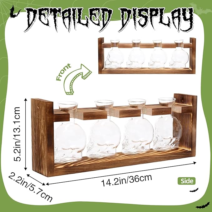 CYZglass Plant Propagation Stations Halloween Skull Plant Terrarium Kit Glass Vases Gift for Father Air Planter Home Office Decor