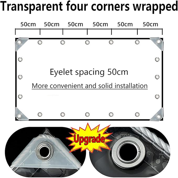 Clear Tarp 3x6ft Clear Tarps Heavy Duty Waterproof 14mil Thicken Clear Tarps with Grommets,Outdoor Garden Rainproof Covering,for Covering Henhouse Porch Canopy Plant Camping