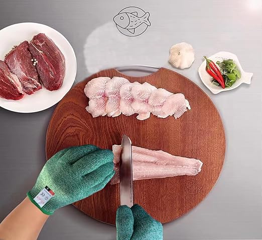 Cutting Gloves, 3 Pairs of Cut Resistant Gloves Food Grade, Cut Resistant Gloves for Kitchen, Oyster Shucking, Fish Fillet Processing, Carving Wood and Gardening(Small-Macaron)