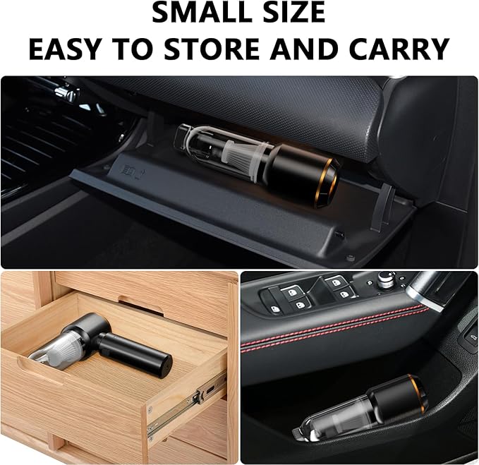 Car Vacuum Cleaner,Handheld Vacuum,20000PA High Power 4-in-1 Portable Rechargeable Vacuum Cleaner with Brushless Motor, Small Vacuum for Car & Air Blower & Pump-Black
