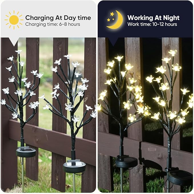 IUEECEN Solar Garden Lights Outdoor,Solar Lights Outdoor Decorative Waterproof for Outside 6Pack, 120Led Solar Flowers Garden Decor, Yard Pathway,Patio Fairy Decorations,Gardening Gifts for Women Mom